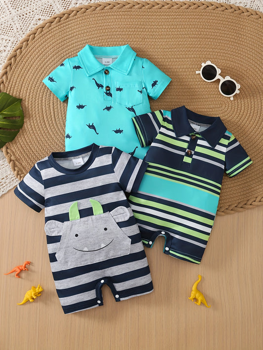 Baby Boy Striped Jumpsuit - Summer – main product image