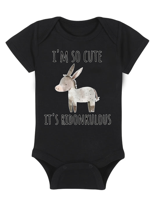 Baby Donkey Print Bodysuit - Cute Newborn Onesie – main product image