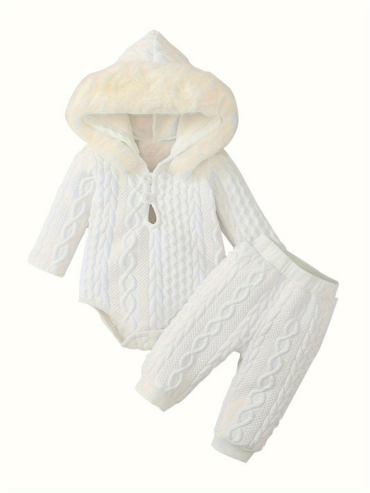 Baby Girl Casual Outfit Set - Long Sleeve – White option – main product image