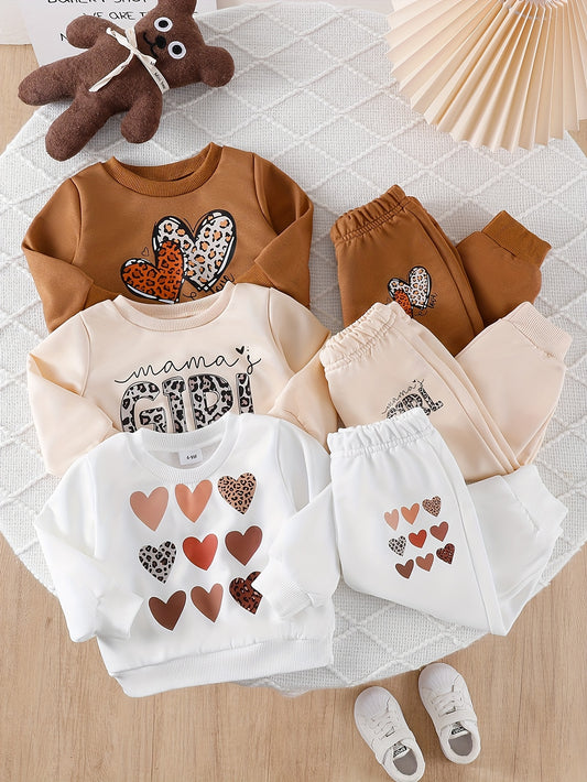 Baby Girl Casual Outfit Set - Long Sleeve Winter 8389 – White option – main product image