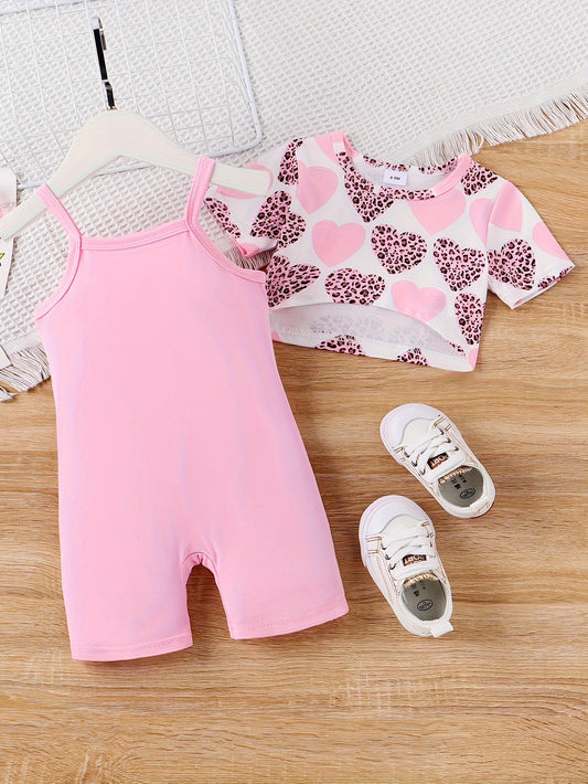 Baby Girl Casual Outfit Set - Short Sleeve Summer – main product image