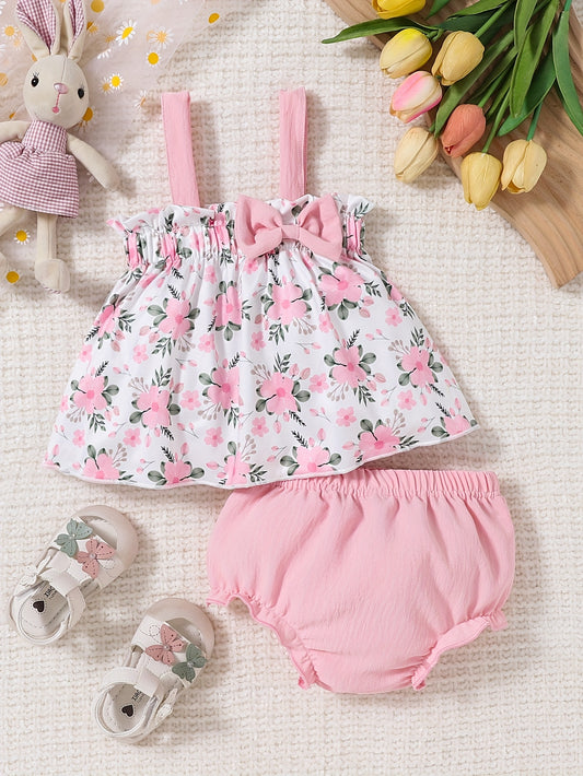 Baby Girl Floral Outfit Set - Spring – main product image