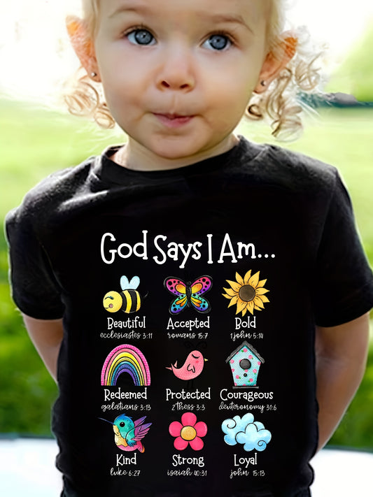 Baby Girls' Inspirational Animal T-Shirt - Short Sleeve – Black option – main product image