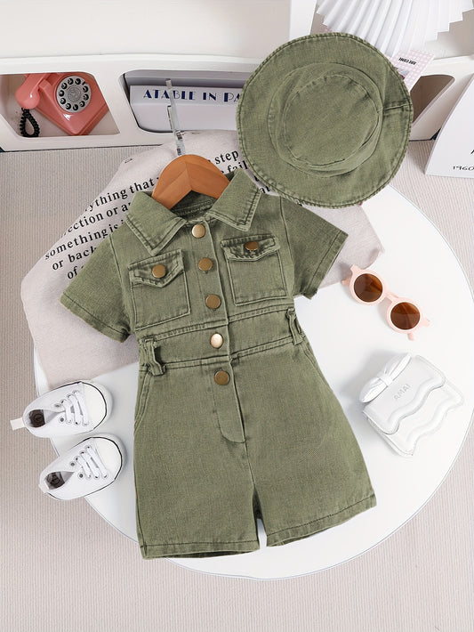 Baby Girls Outfit Set - 2-Piece Denim Summer – main product image
