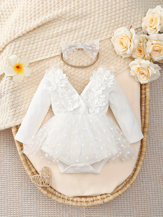 Baby Girls Outfit Set - 2-Piece Floral Long Sleeve – main product image