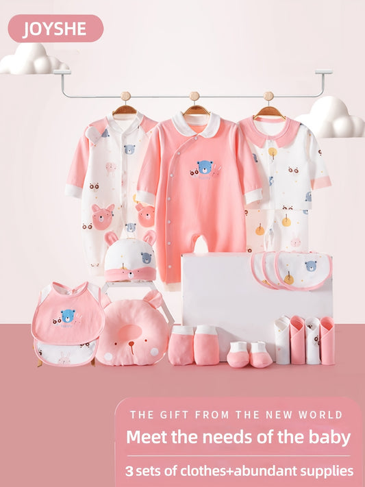 Baby Girls Outfit Set - 22-Piece Long Sleeve – Pink option – main product image