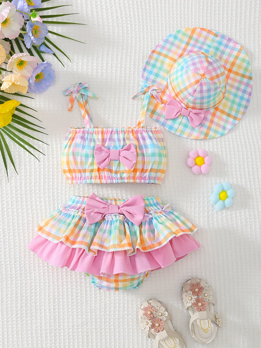 Baby Girls Outfit Set - 3-Piece Striped Summer – main product image