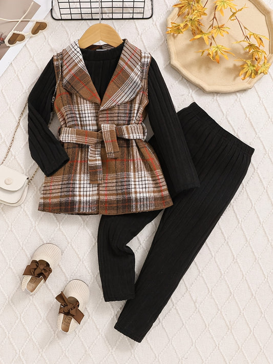 Baby Girls Outfit Set - 4-Piece Plaid – main product image
