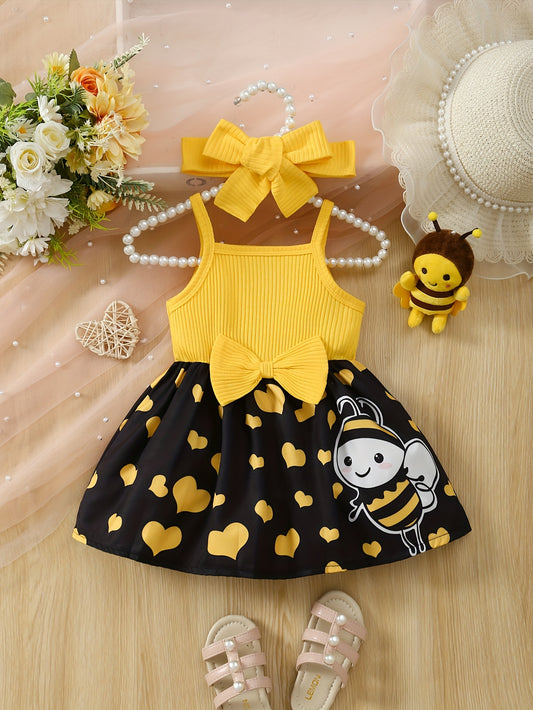 Baby Girls Outfit Set - Cartoon Print Elephant Print Summer – main product image