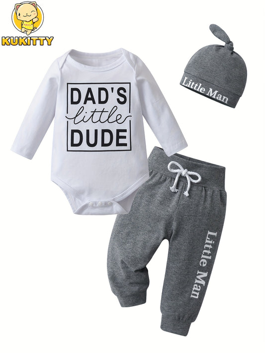 Baby Outfit Set - Graphic Long Sleeve – Sizes Newborn–9-12M – Grey option – main product image