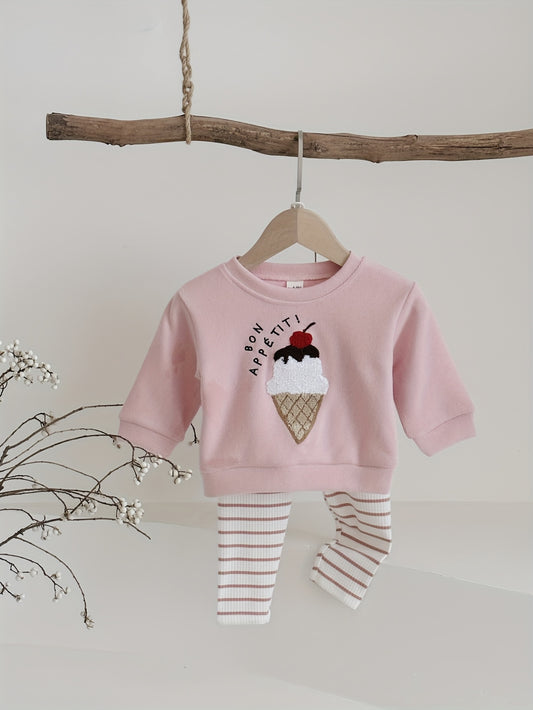 Baby Striped Outfit Set - Long Sleeve Fall – main product image