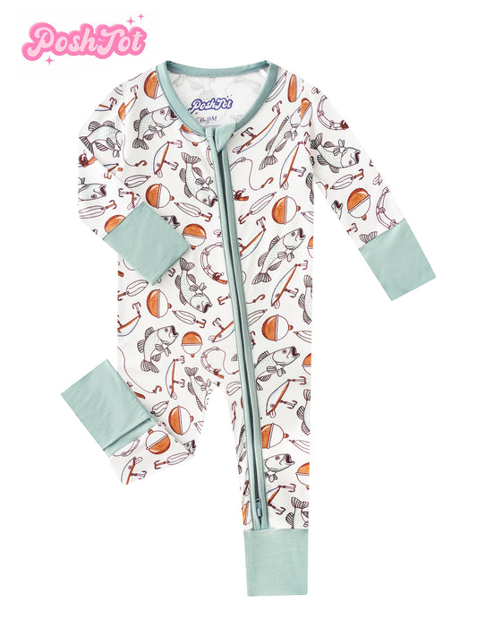 Baby Zip Romper - Soft Full-Length One-Piece – Ivory White – White option – main product image