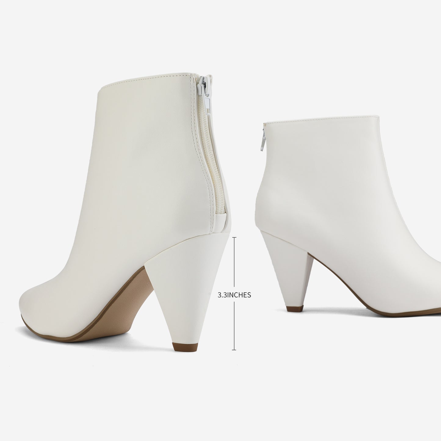 Women's Pointed Toe Ankle Boots High Heel Booties Fashion Zipper Dress Boots