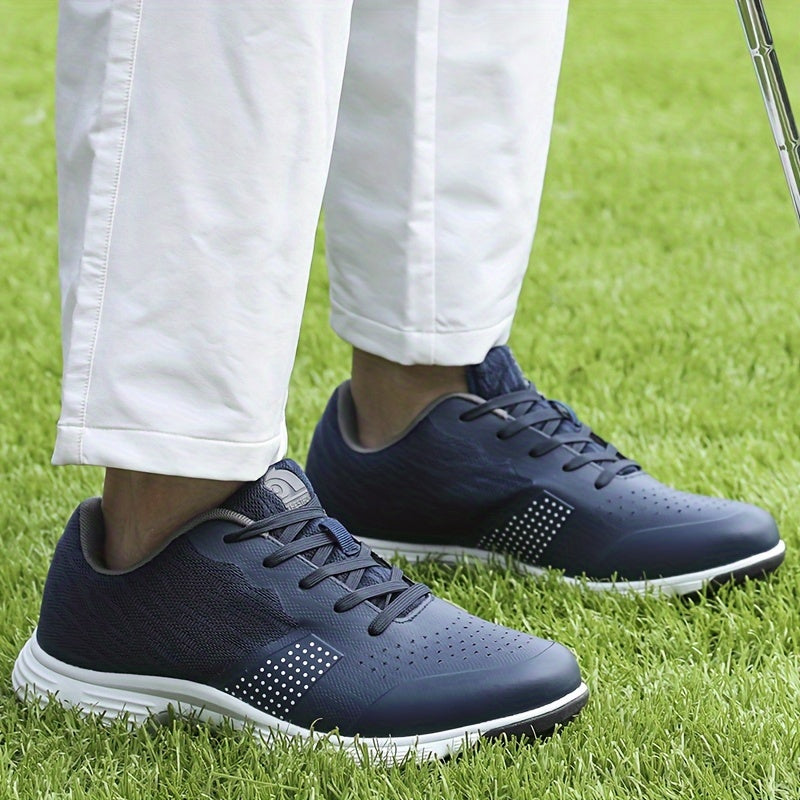 Men's Comfy Golf Shoes Spikes Breathable Outdoor Golf Training Sport Sneakers Non Slip, Spring And Autumn