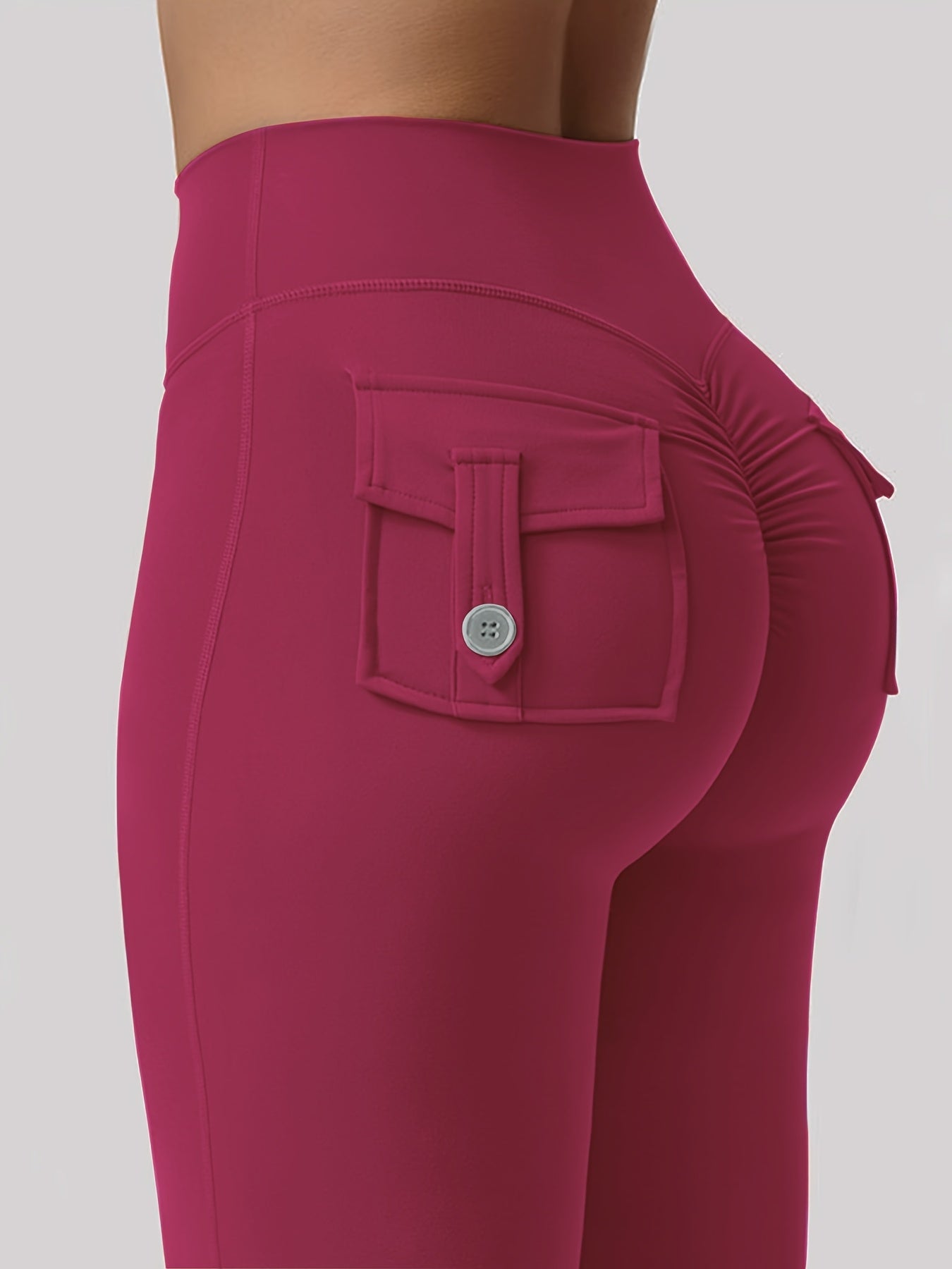New Women'S Casual Loudspeaker Yoga Pants Training Loudspeaker Pants High Waist Work Clothes Belt Pocket Sportswear