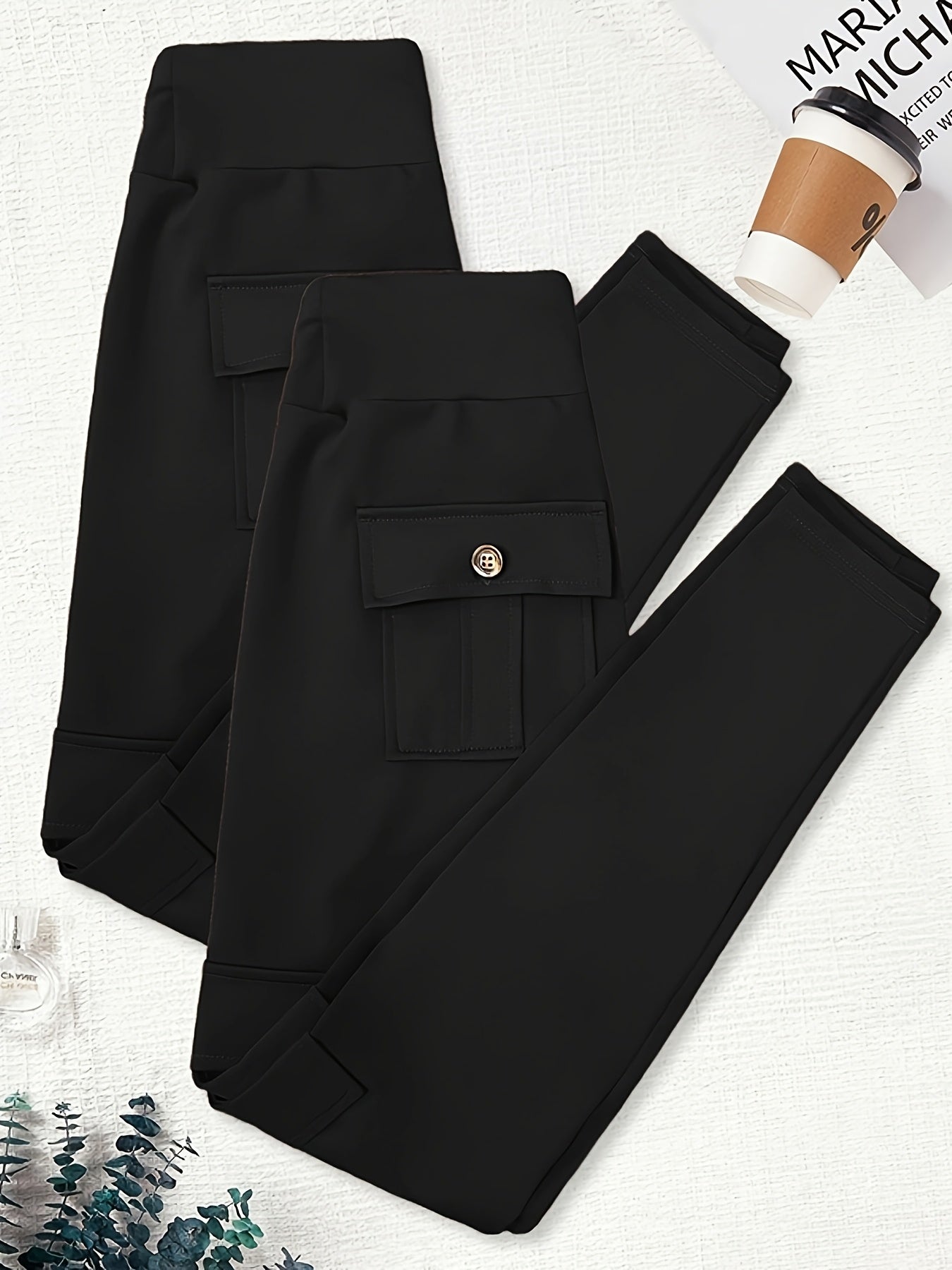 High-elastic Tight Nine-inch Pants, Hip-lifting Fitness Pants, High-waisted And Belt-cinching Yoga Pants With Pockets, Outdoor Running Sports Pants