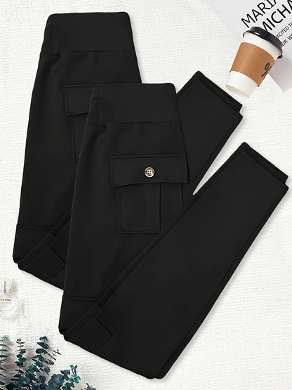 High-elastic Tight Nine-inch Pants, Hip-lifting Fitness Pants, High-waisted And Belt-cinching Yoga Pants With Pockets, Outdoor Running Sports Pants