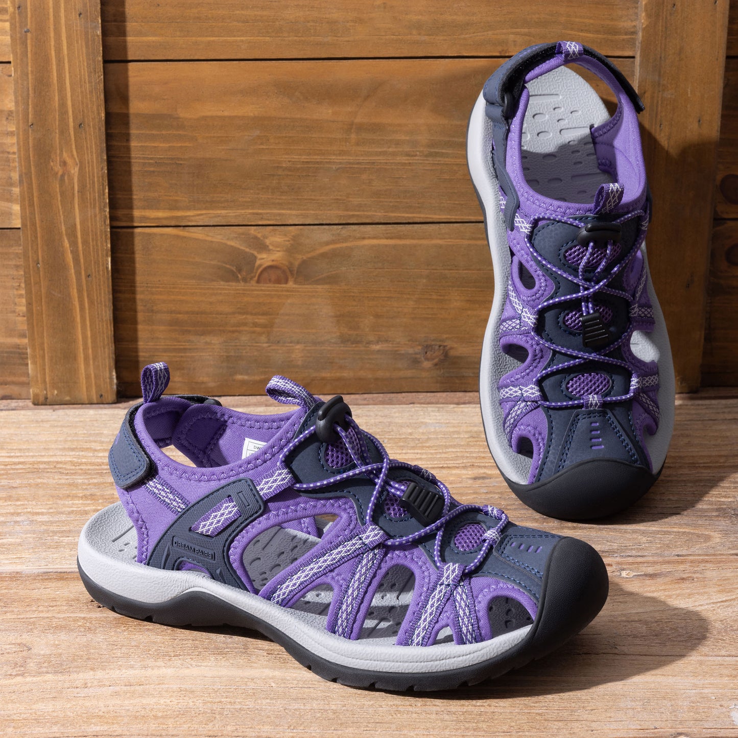 Women's Hiking Sandals Adventurous Summer Sports Shoes Outdoor Closed Toe Athletic Sport Sandals Comfortable Water Shoes Water-Friendly Beach Pool Vacation Fishing Boating Park Shoes