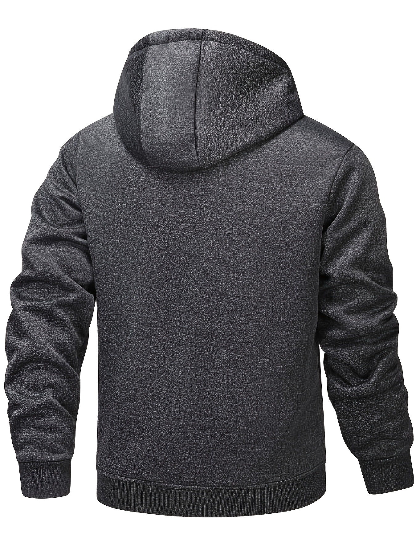 Men'S Fleece Lined Hooded Anorak | Thermal Winter Jacket, 2025 New Warm Windbreaker, Four-Season Cold Weather Coat, Regular Fit, Fabric