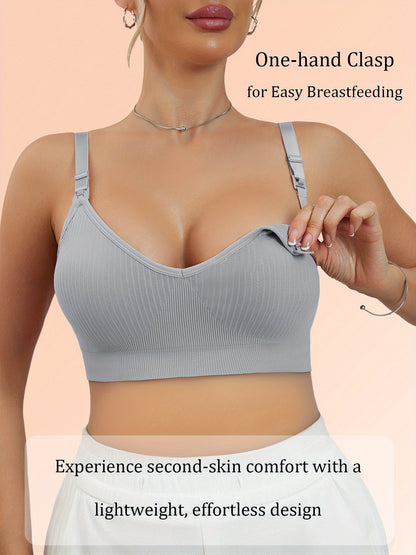 4pcs Sleep And Sports Dual Use Convenient Breastfeeding Anti Leakage Abdomen Control One Piece Seamless Fabric Suitable For Night Nursing Daily Sports