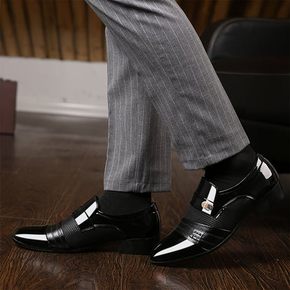 Men's Plus-Size Slip-On Toe Low-Top s -  Business Wedding & Casual Shoes Suitable for Office, Formal Events, Year-Round Wear