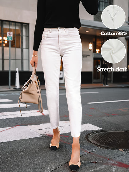 Womens High Waist Skinny Jeans Stretch Denim Pants Slim Fit Butt Lift Ankle Length Classic Solid Color Casual Street Style Daily Wear Breathable Soft Fabric Comfortable Pull On Design Figure Flattering Jeans for Women Stretch Fit High Rise Jeans