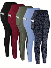 Blue Leopard Print + Light Blue + Green + Wine Red + Black