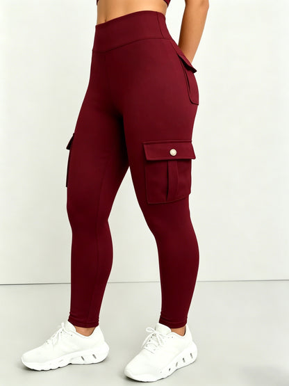 Large-size Women'S Stretchy High-waist Fitness Pants With Multiple Pockets, Breathable And Lightweight Yoga Pants, High-waisted Pants For Toning The Waist And Abdomen, Suitable For Running, Fitness, Yoga, And Casual Outings