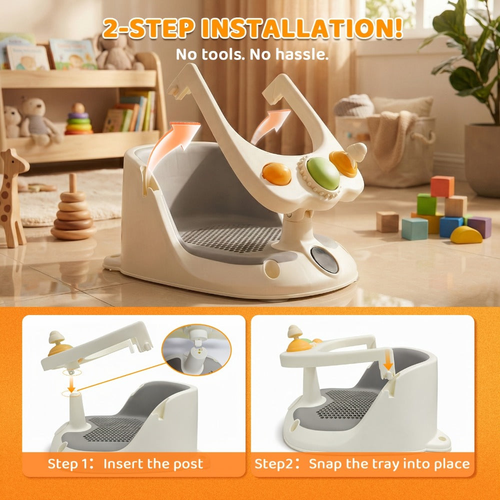 Baby Bath Seat - Non-Slip Soft Shower Safety