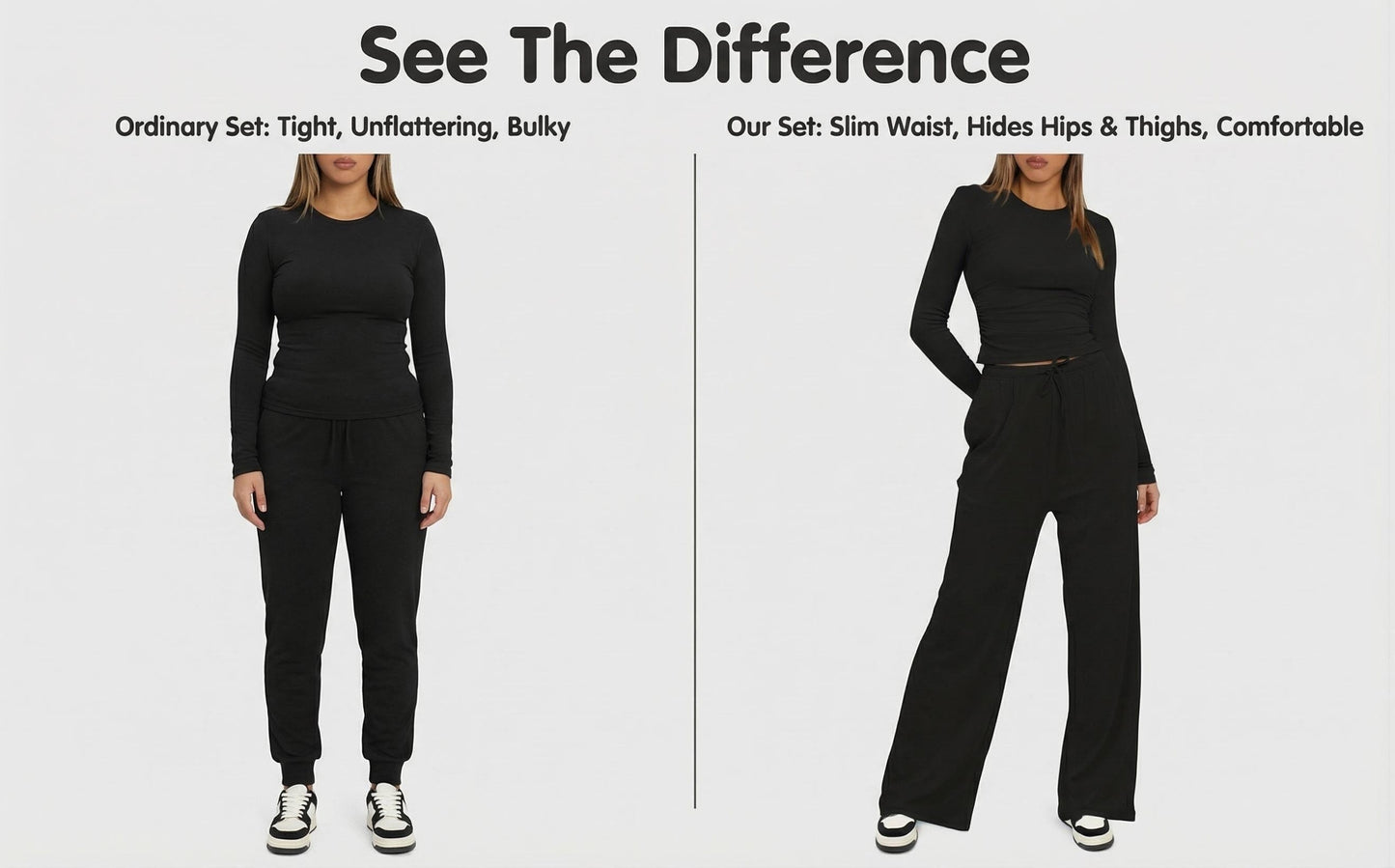 2026 [Elegant Direction]Relaxed And Sophisticated Fashion Casual Outfit, Pants + Fitted Long Sleeves