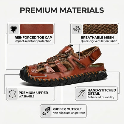 GREKS Men's Closed Toe Sandals Summer Outdoor Hiking Shoes Lightweight Walking Sandals for Beach, Travel, And Daily Wear