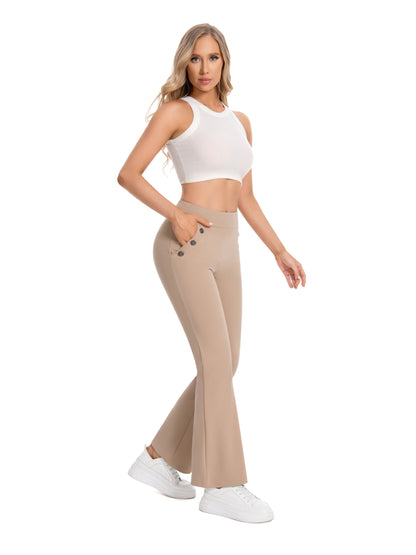 Casual Flare Pants With Sailor Button