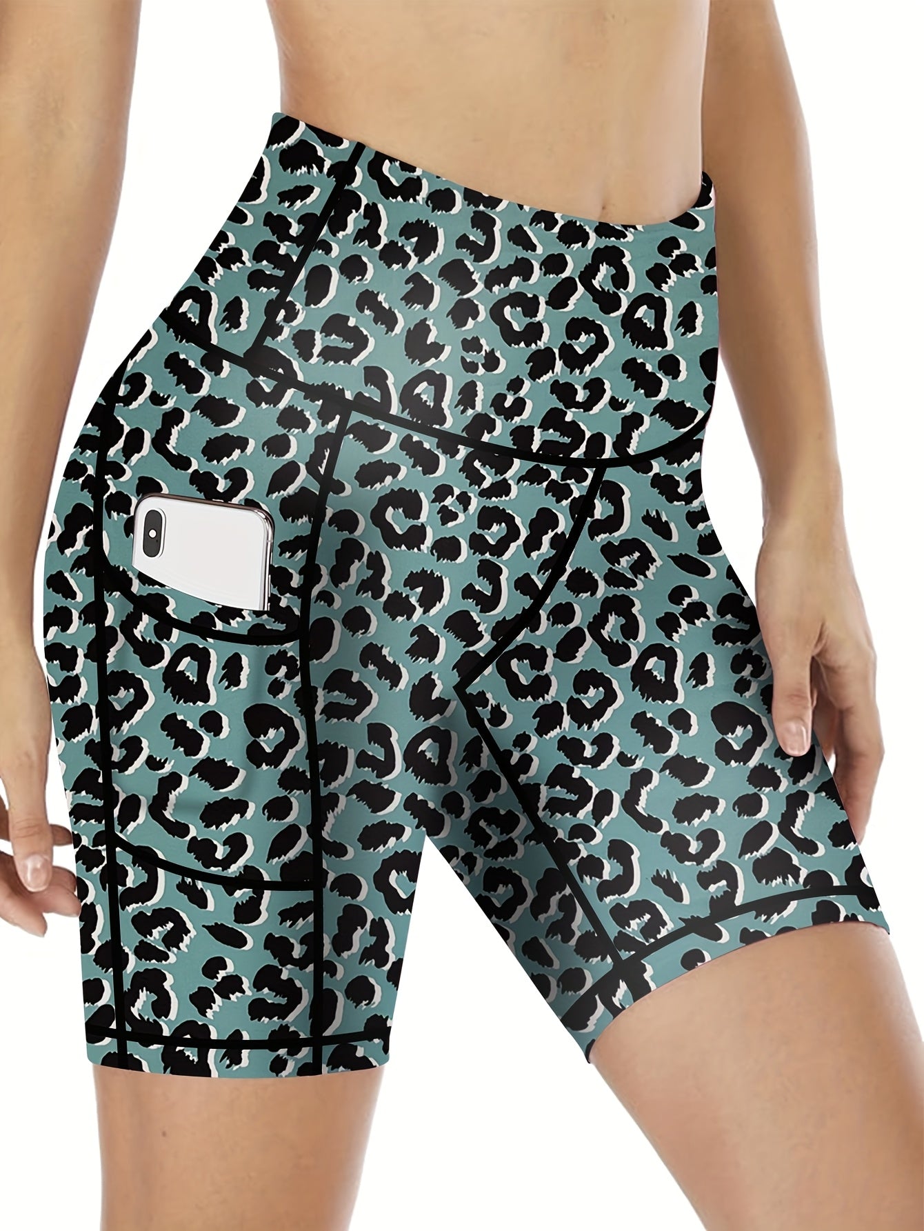 6-pack Large Size Sport Shorts For Women, Fashionable Casual Shorts, High-waist High-stretch Yoga Shorts, 5-inch Shorts With Phone Pocket