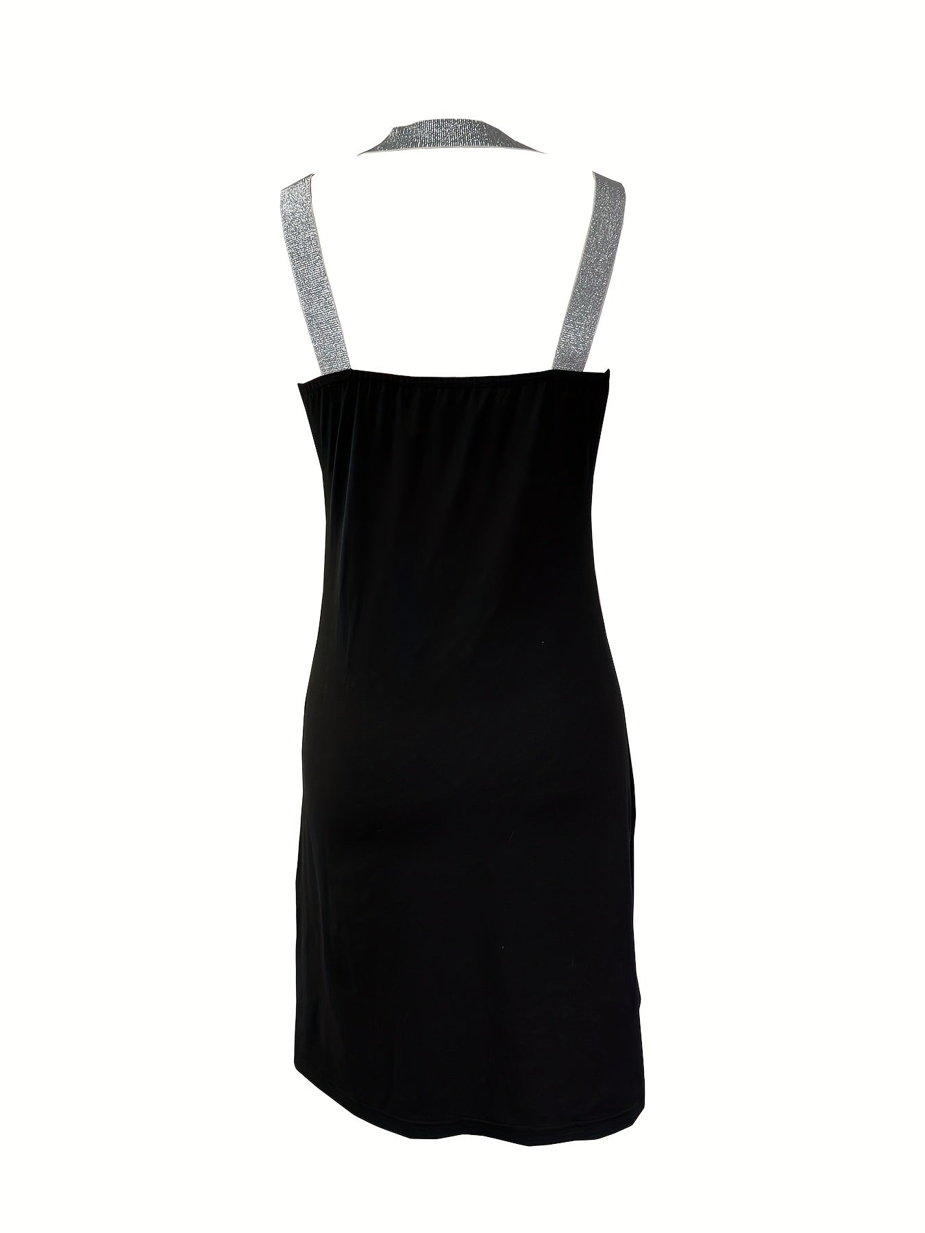 Women'S Shiny Cross-Strap Adhesive Dress