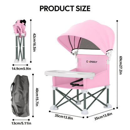 Portable Baby Booster Seat - Detachable Feeding Tray