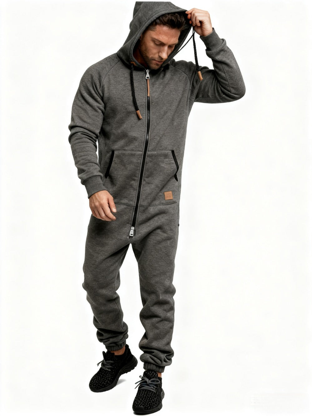 Men's Hooded Coveralls - Full-Zip One-Piece Design Style 4757