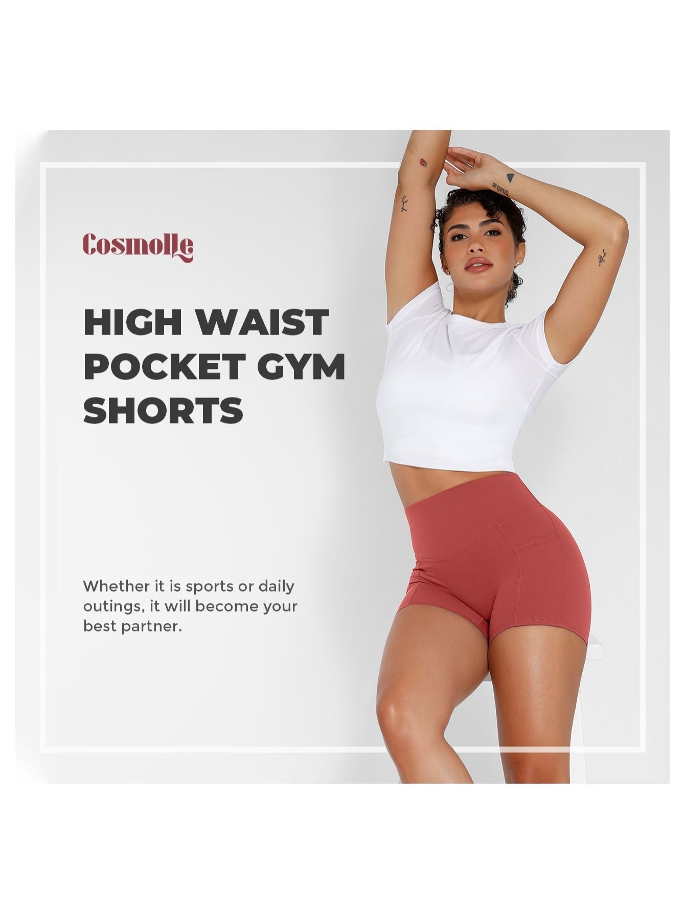 1Pc Women'S High-Waist Stretchy Athletic Shorts, Breathable Compression Bike Yoga Workout Shorts