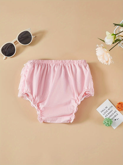 5-piece Set Solid Color Children's Lace Shorts Baby Cute PP Pants Baby Shorts Photo Clothes