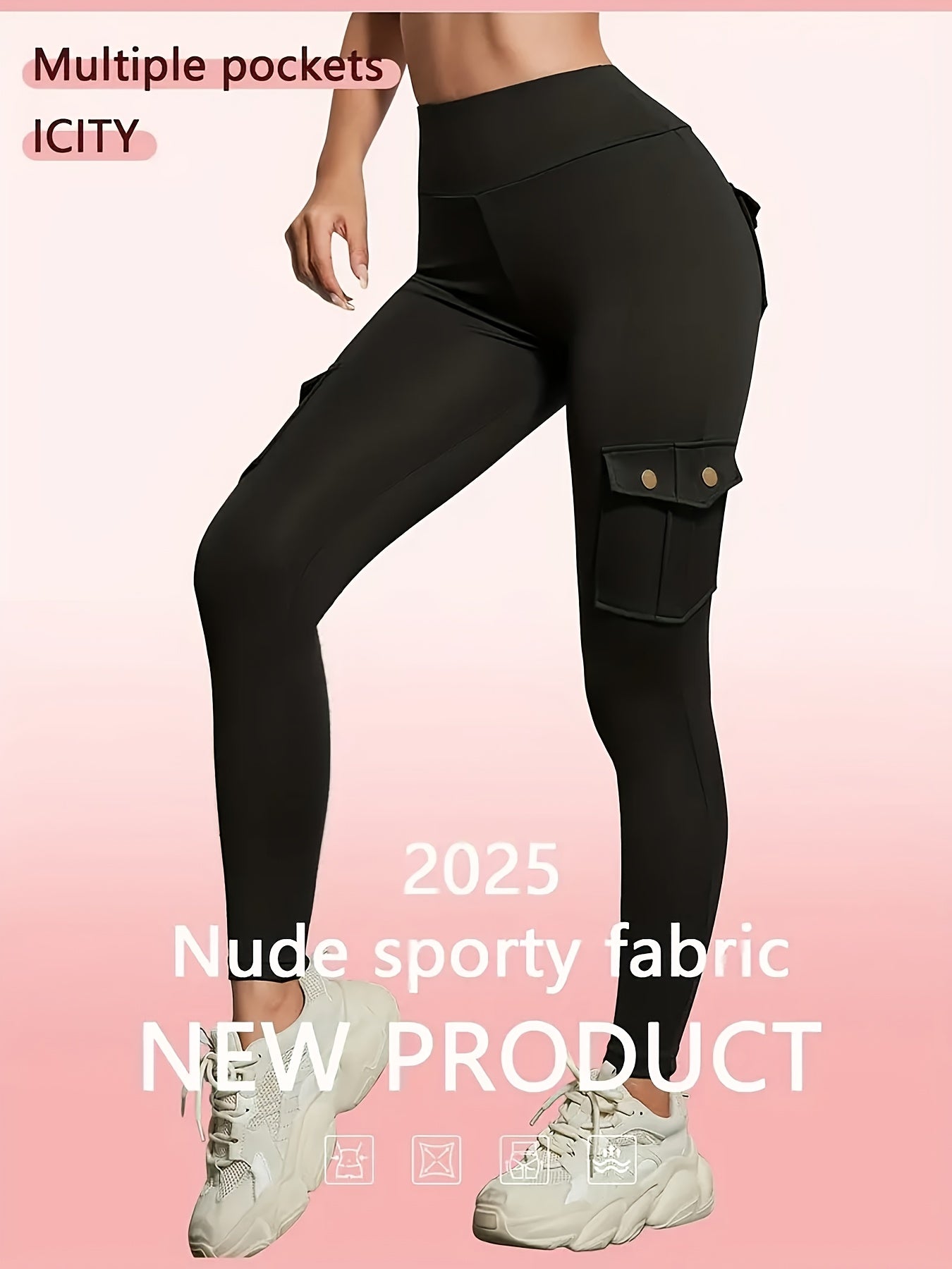 One Pair Of Women'S Slim Work Pants, With Multi-functional Pockets, High Elasticity. Aids In Tightening The Buttocks And Abdomen. Airtight Pants. Suitable For Outdoor, Home Use, Commuting, And Local Warehouse Direct Delivery.