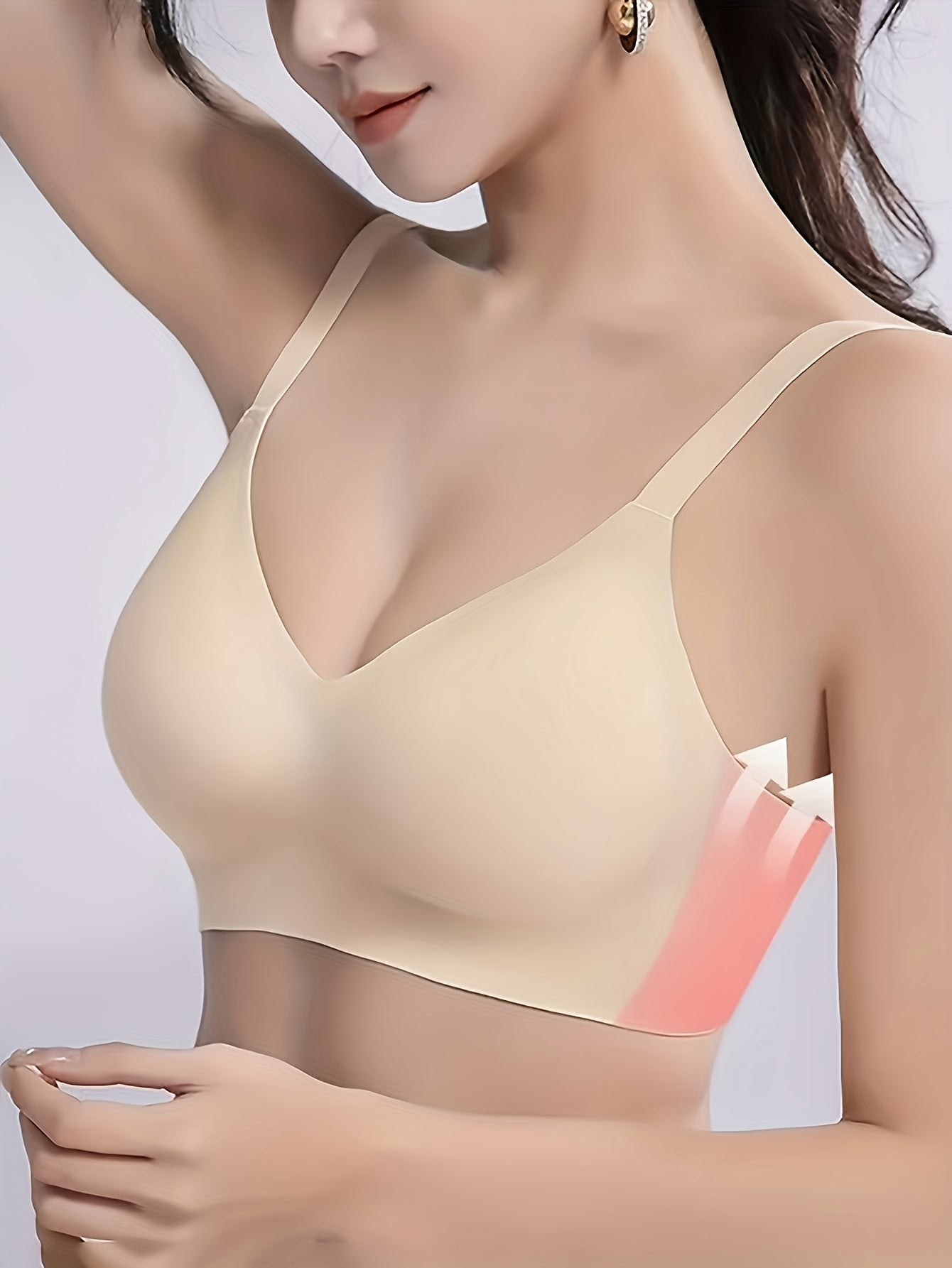 3pcs Women'S Wireless Push-Up Bra - No Underwire, Soft Lift Design with Adjustable Straps & Non-Removable Padding, Nude Tones for Daily & Special Events, Elegant Everyday & Formal Bras for Small Busts, Comfortable Fit