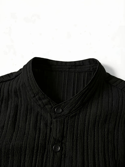 3-Pc Men'S Striped Shirts | Casual Comfortable, Regular Fit, Button Stand Collar, Ideal for Daily Wear And Beach Vacations