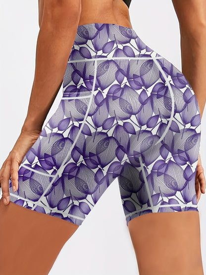 6-pack Large Size Sport Shorts For Women, Fashionable Casual Shorts, High-waist High-stretch Yoga Shorts, 5-inch Shorts With Phone Pocket