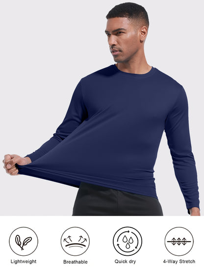 5-pack Men's Quick-drying Breathable Long-sleeve Sports T-shirts,, Suitable for Fitness, Commuting, Running, And Training