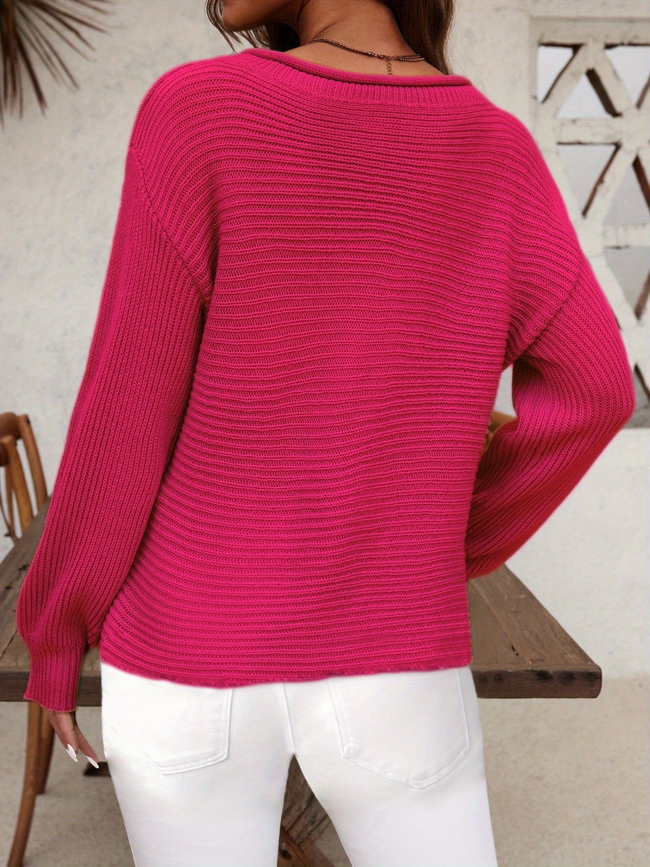 Women's Elegant One-Shoulder Sweater - Chic Drop Shoulder Off-the-Shoulders Pullover, Soft Long Sleeve Top for Fall/Winter, Party, Everyday & Formal Events - Women's Clothing, Winter Wardrobe, Slim Fit, Cozy Fabric, Stylish Blouse, Fashion Lovers