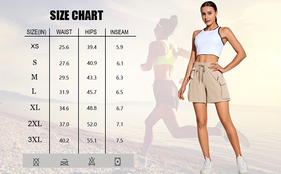 Women's Hiking Cargo Shorts Quick Dry & 50+ Ultra Comfortable High Quality Lightweight Workout Shorts with Big Zipper Pockets for Women Golf Athletic Spring & Summer Essential, Perfect for Going Out
