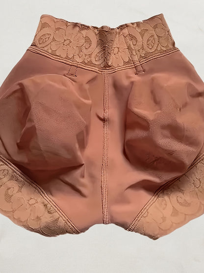Women's Lace Shapewear Panties with Tummy Control, Butt Lifting Seamless Hip Enhancer Colombian Shaping Curvy Shorts Lace Trimmed Butt Lifting Panty for Women with Flat Tummy And Naturally Lifted Booty
