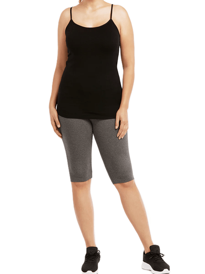 LADIES PLUS SIZE COTTON LEGGING SHORTS 21 INCH OUTSEAM, KNEE LENGTH