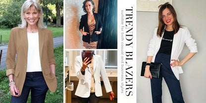 Ladies' Relaxed Blazers with an Open Front And Long Sleeves, Suitable for Work Or Office Wear