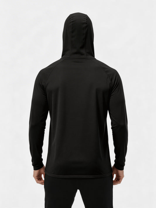 3pcs Men's Premium Hooded Shirts with Mask, UPF 50+ Sunblock & Advanced Breathability, Built-in Face Cover Neck Gaiter Tops for Fishing, Sail, Boat, Hike, Cycle, Run, Camp, Beach, Travel, Safari, Outdoor
