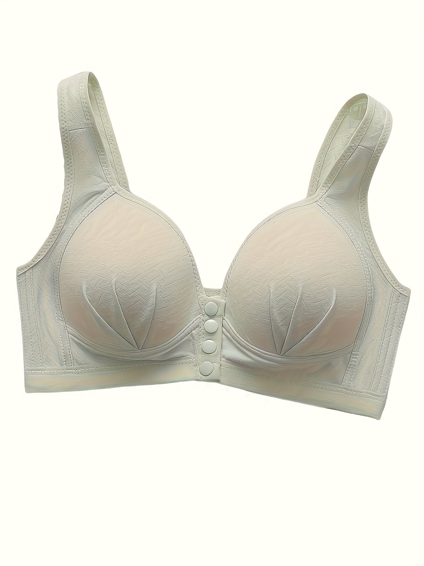 5pcs Solid Seamless Front Opening Wireless Tank Bra, Elegant And Comfortable Push Up Bra, Women's Underwear And Lingerie
